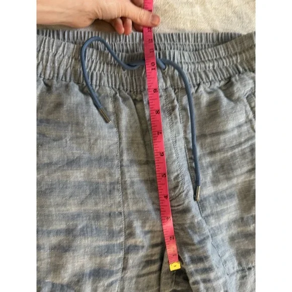 Athleta Cabo Linen Jogger Pants Gray Blue Size 2 Zip Pocket - Picture 9 of 10